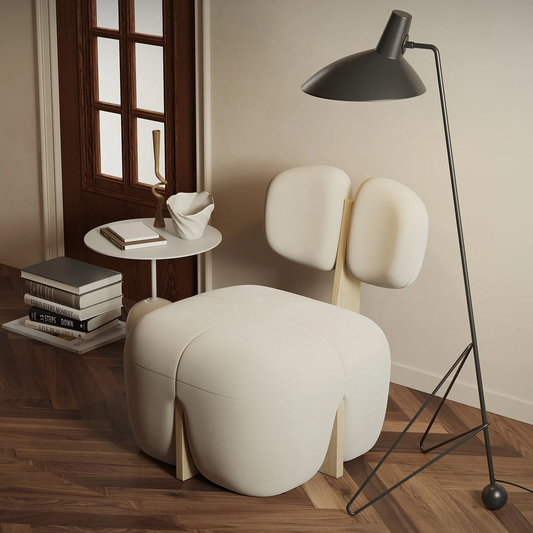 Minimalist Wabi-sabi Cream Sofa Chair