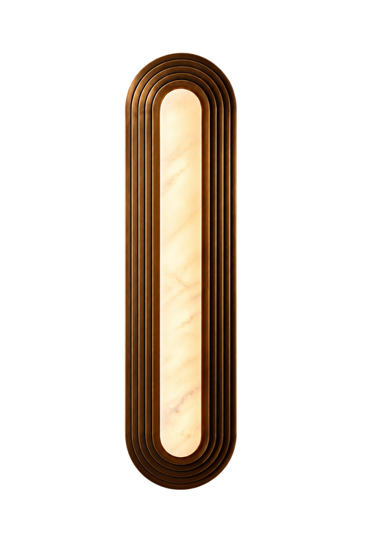 Strata Alabaster Bronze Wall Sconce