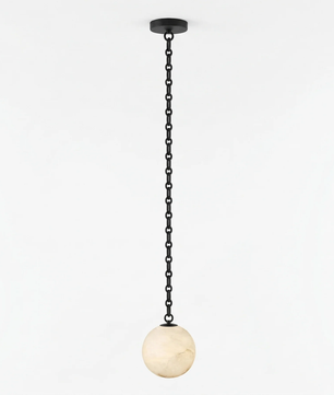Alabaster Stone Sphere Multi-Light Chandelier