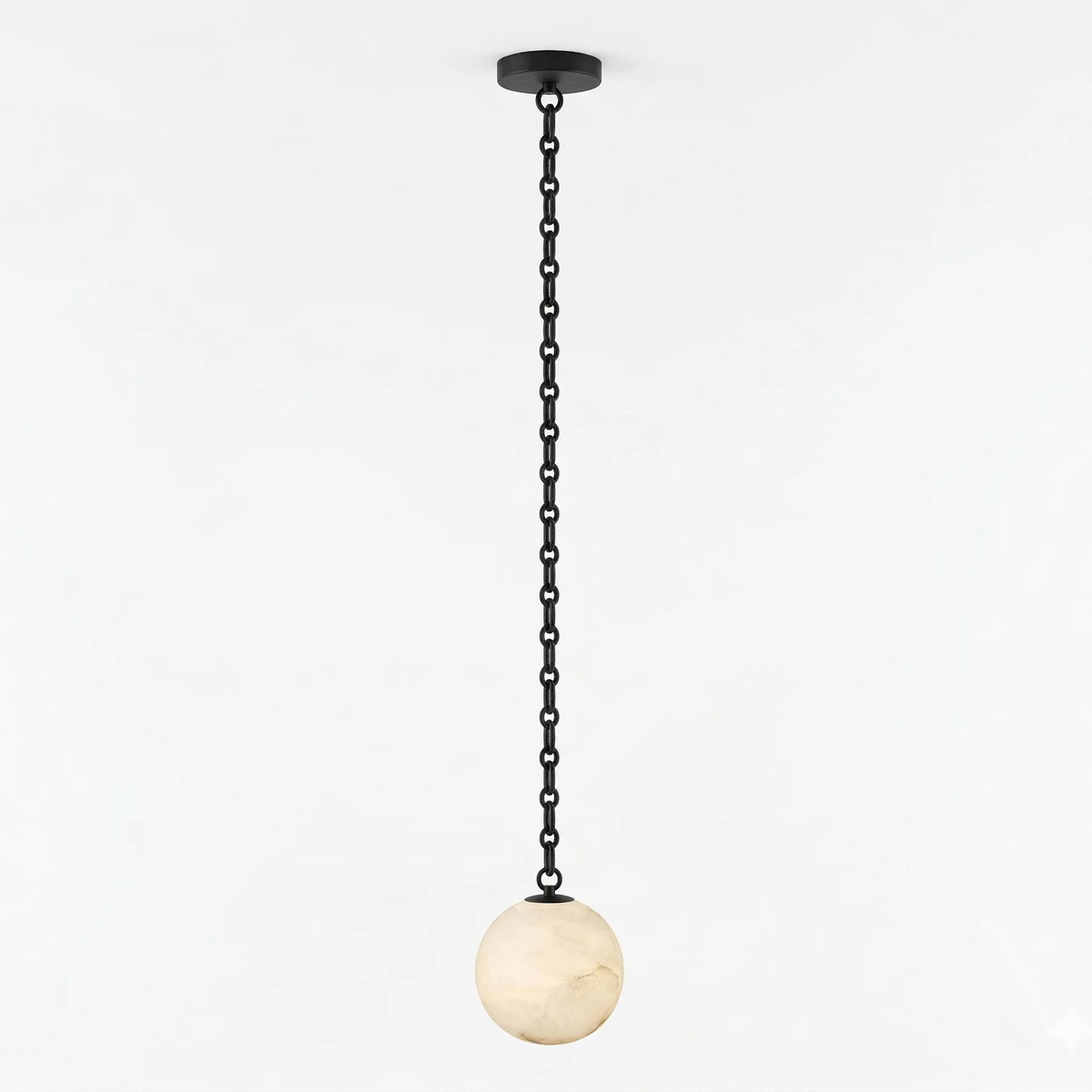 Alabaster Stone Sphere Multi-Light Chandelier