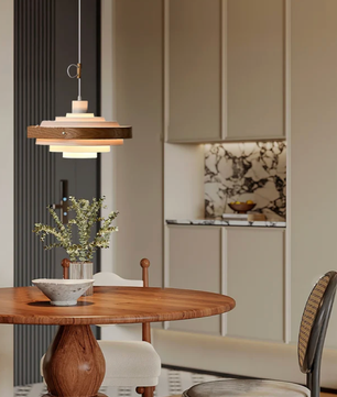 Layered Disc Swing Arm Pendant Light