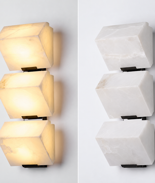 Alabaster Cube Wall Sconce