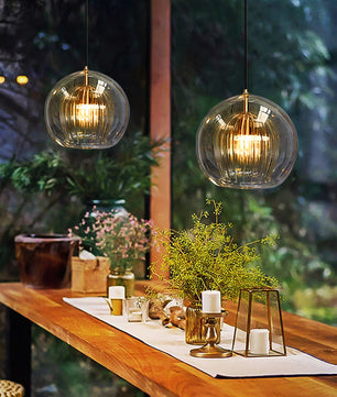Pleated Glass Pendant Light
