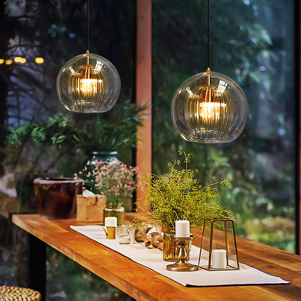 Pleated Glass Pendant Light