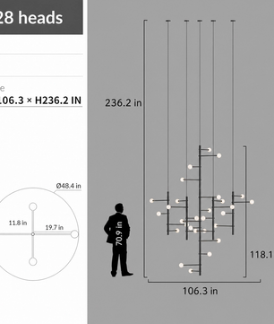 Orbit Cascade Multi-Globe Chandelier