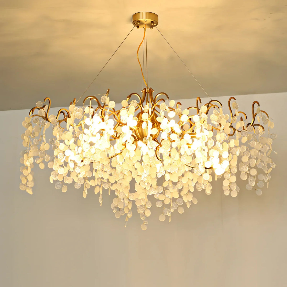 Shiro Noda Round Chandelier – Modern Brass & Glass Globe Ceiling Light for Dining Room