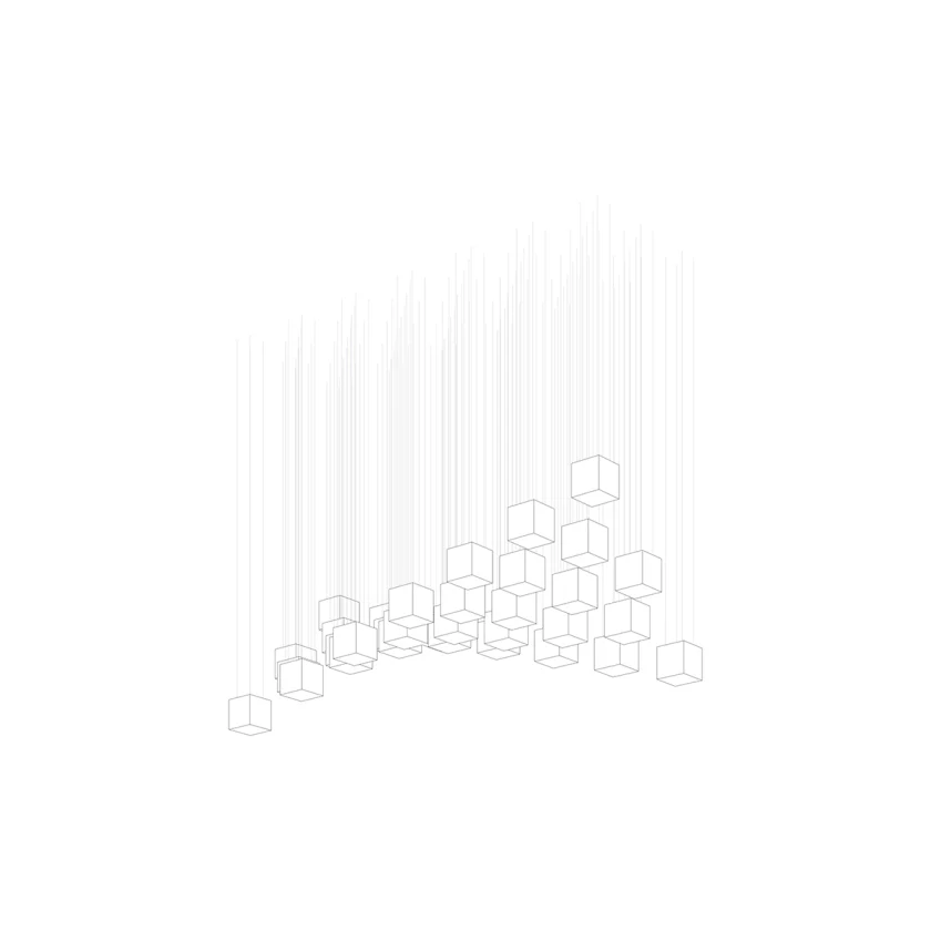 Square Multi Crystal Chandelier