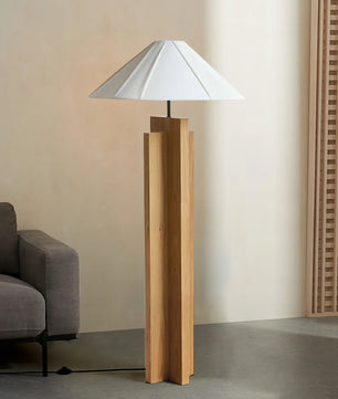 Meridian Crossbase Wood Floor Lamp