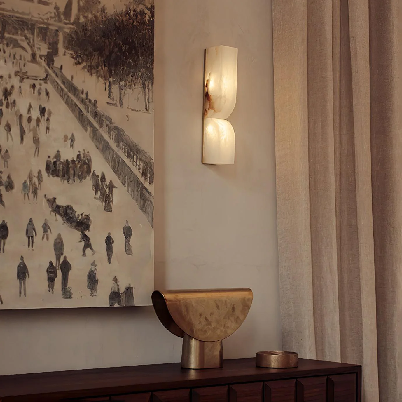 Up Down alabster Wall Sconce