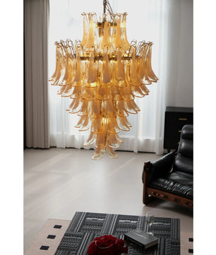 Amber Cloud Murano Glass Petals Chandelier
