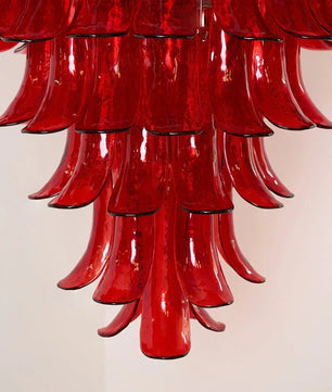 Murano Crimson Cascade Chandelier