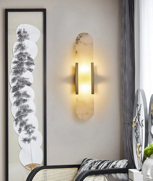 Geometric Harmony Alabaster Wall Lamp