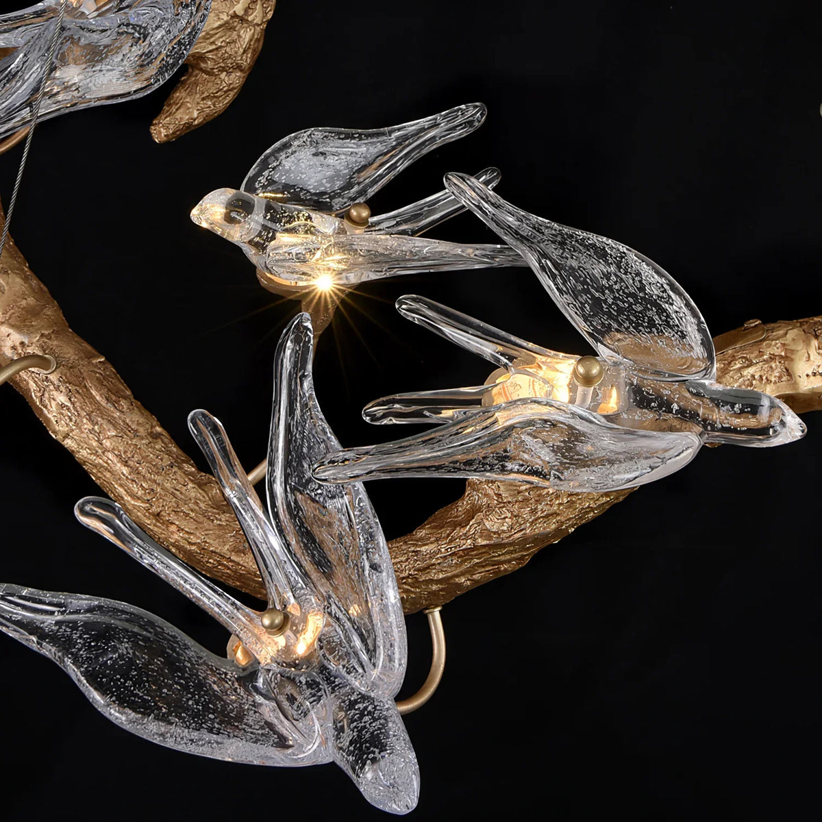 Swallow Chandelier – Modern Gold Ring LED Ceiling Light for Dining Room & Foyer