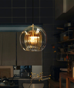 Pleated Glass Pendant Light