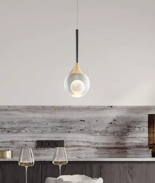 Moon Clear Glass Ball Pendant Light