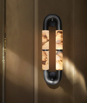 Volterra Dual-Crescent Alabaster Sconce