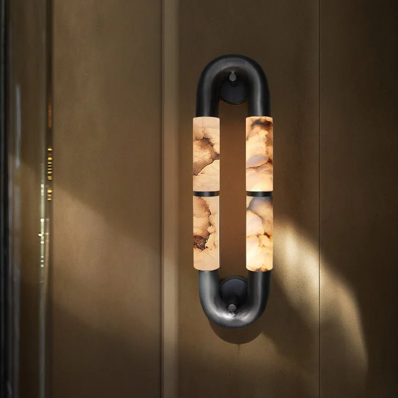 Volterra Dual-Crescent Alabaster Sconce