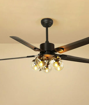 Glass Ball Ceiling Fan Light