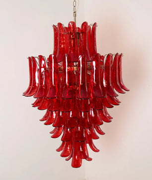 Murano Crimson Cascade Chandelier