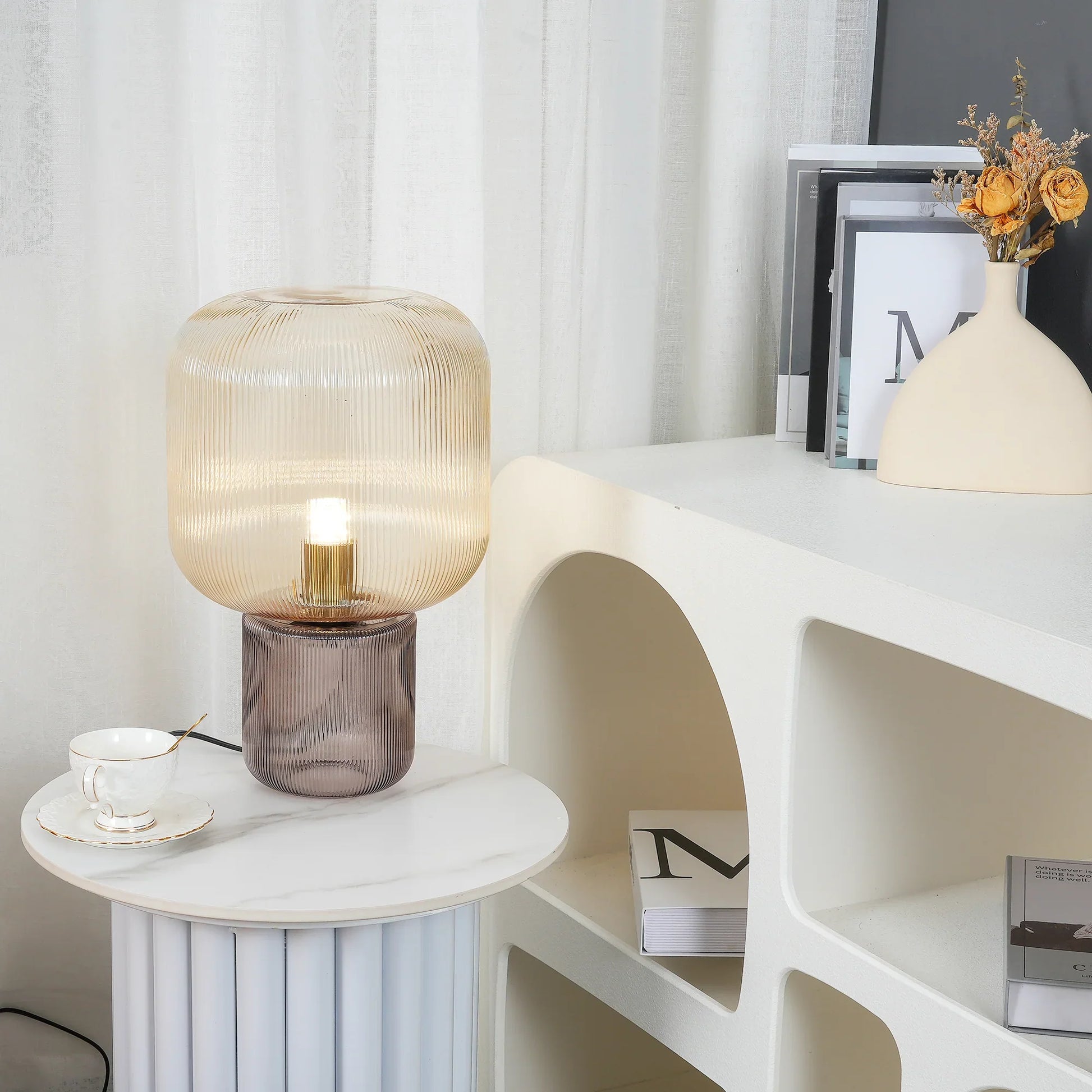 Oval Glass Table Lamp