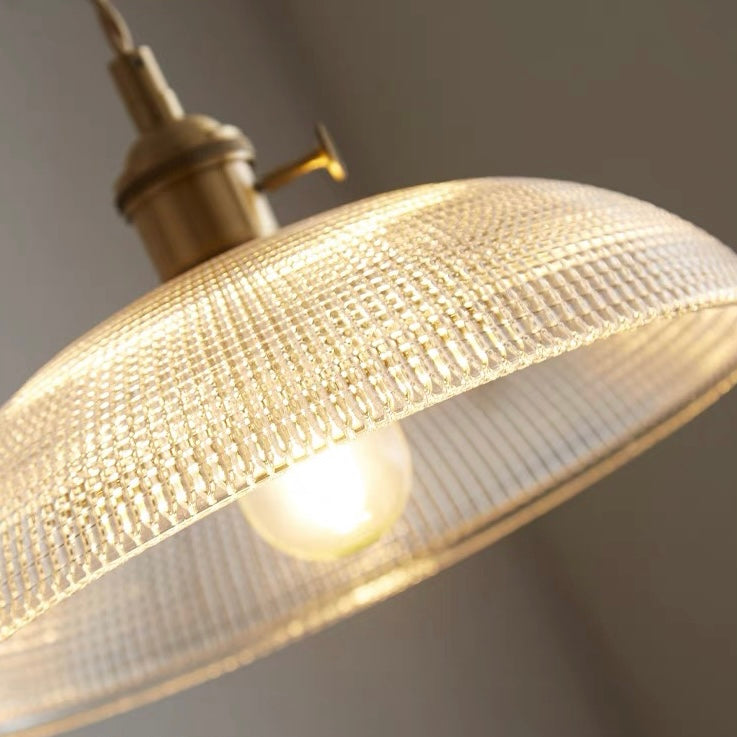 Vintage Copper Bowl Glass Pendant Light S121