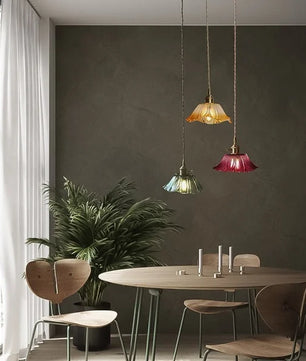 Tiffany Lotus Glass Pendant Light for Living Room S08