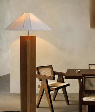 Meridian Crossbase Wood Floor Lamp