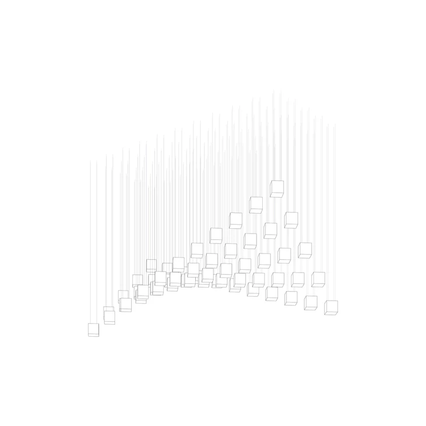 Square Multi Crystal Chandelier