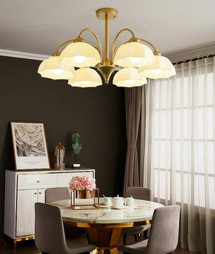 Frosted Glass Bell Chandelier