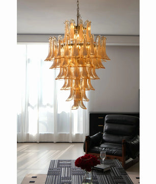 Amber Cloud Murano Glass Petals Chandelier
