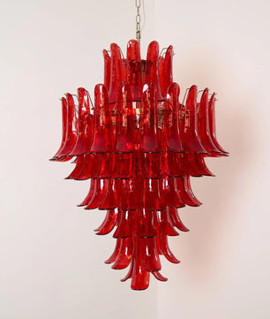 Murano Crimson Cascade Chandelier