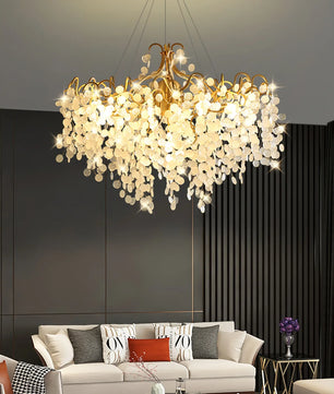 Shiro Noda Round Chandelier – Modern Brass & Glass Globe Ceiling Light for Dining Room
