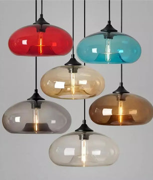 Doughnut glass pendant light