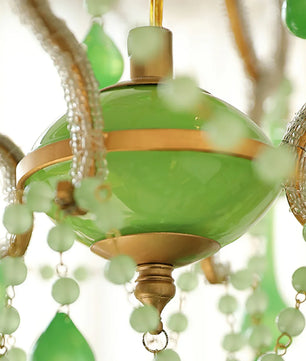 Murano Green Drops Chandelier
