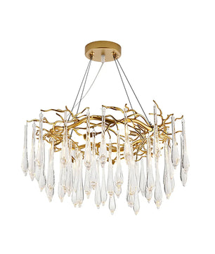 Teardrop Round Crystal Chandelier