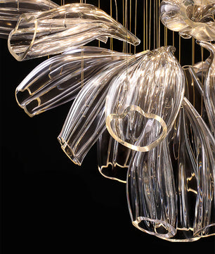 Glass Lotus Chandelier