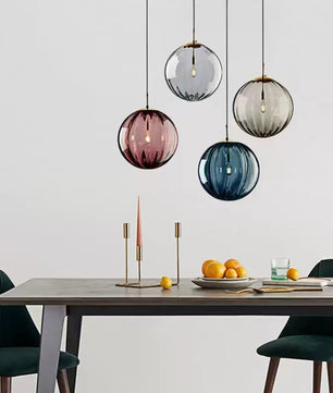 Nordic Water Pattern Glass Ball Pendant Light S96