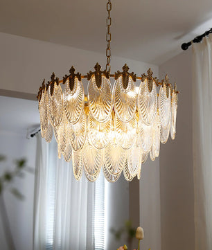 Brass Leaves Chandelier