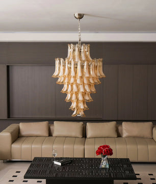 Amber Cloud Murano Glass Petals Chandelier