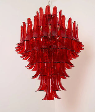Murano Crimson Cascade Chandelier
