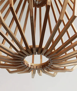 Wood Cage Pendant Lamp