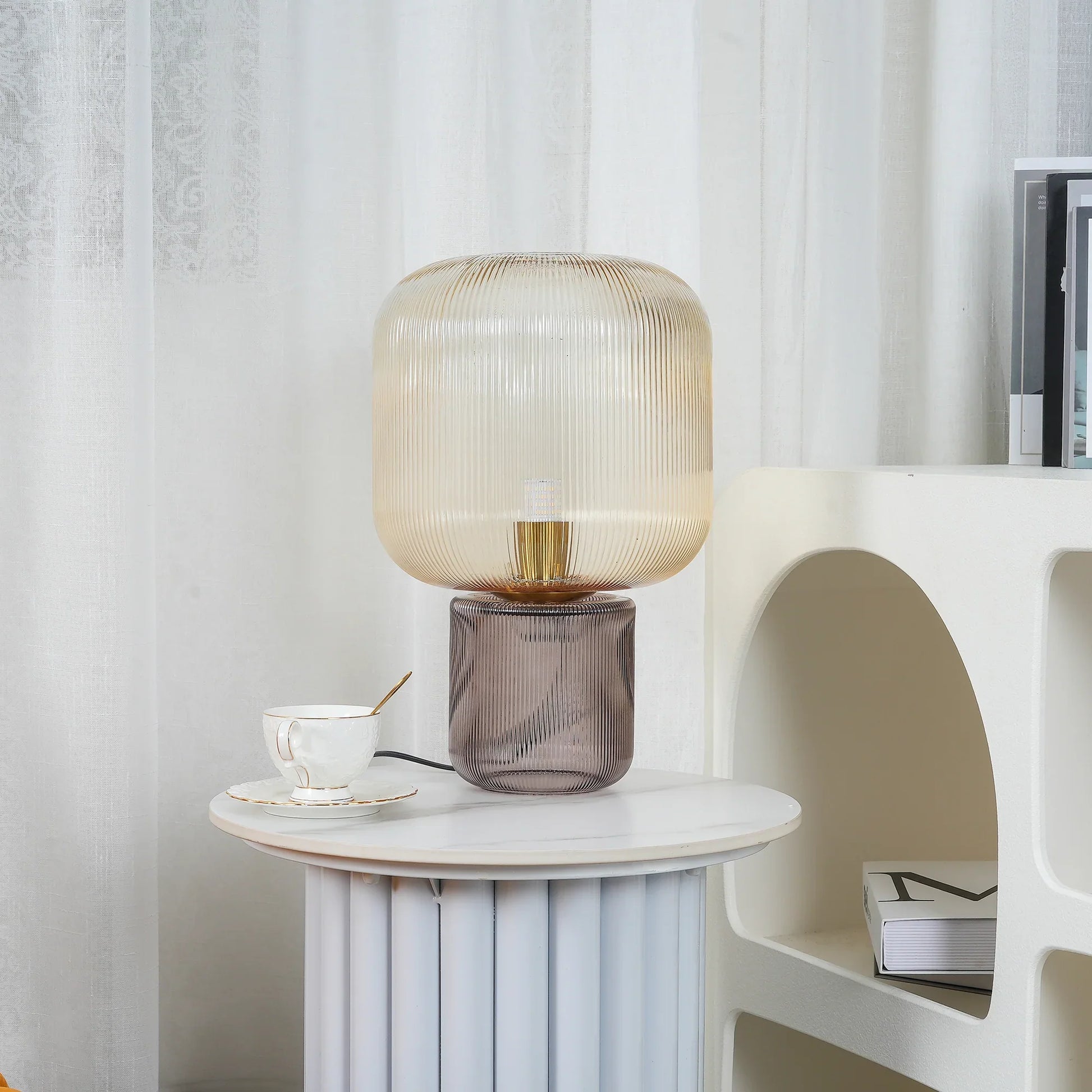 Oval Glass Table Lamp