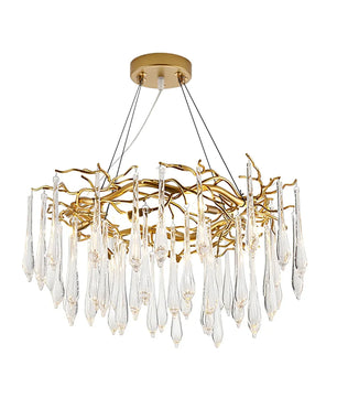 Teardrop Round Crystal Chandelier