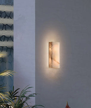 Rectangular Alabaster Wall Sconce