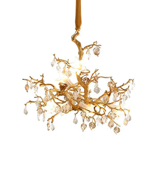 Fiori Chandelier – Modern Brass Floral Ceiling Light for Dining Room & Living Room