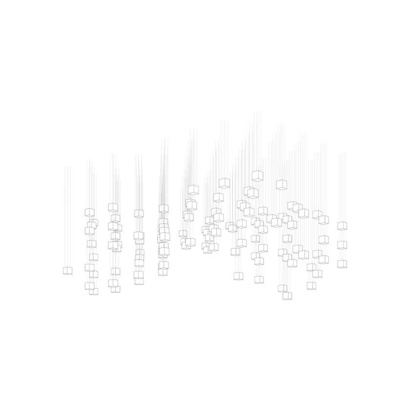 Square Multi Crystal Chandelier