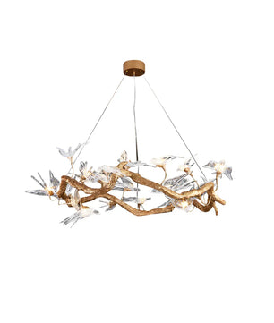 Swallow Chandelier – Modern Gold Ring LED Ceiling Light for Dining Room & Foyer