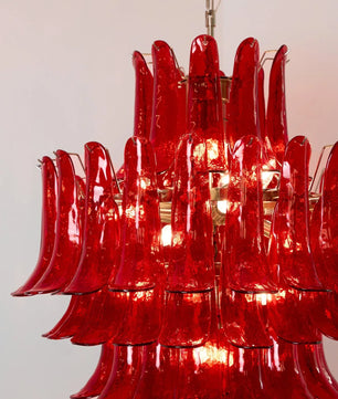 Murano Crimson Cascade Chandelier