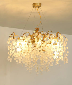 Shiro Noda Round Chandelier – Modern Brass & Glass Globe Ceiling Light for Dining Room