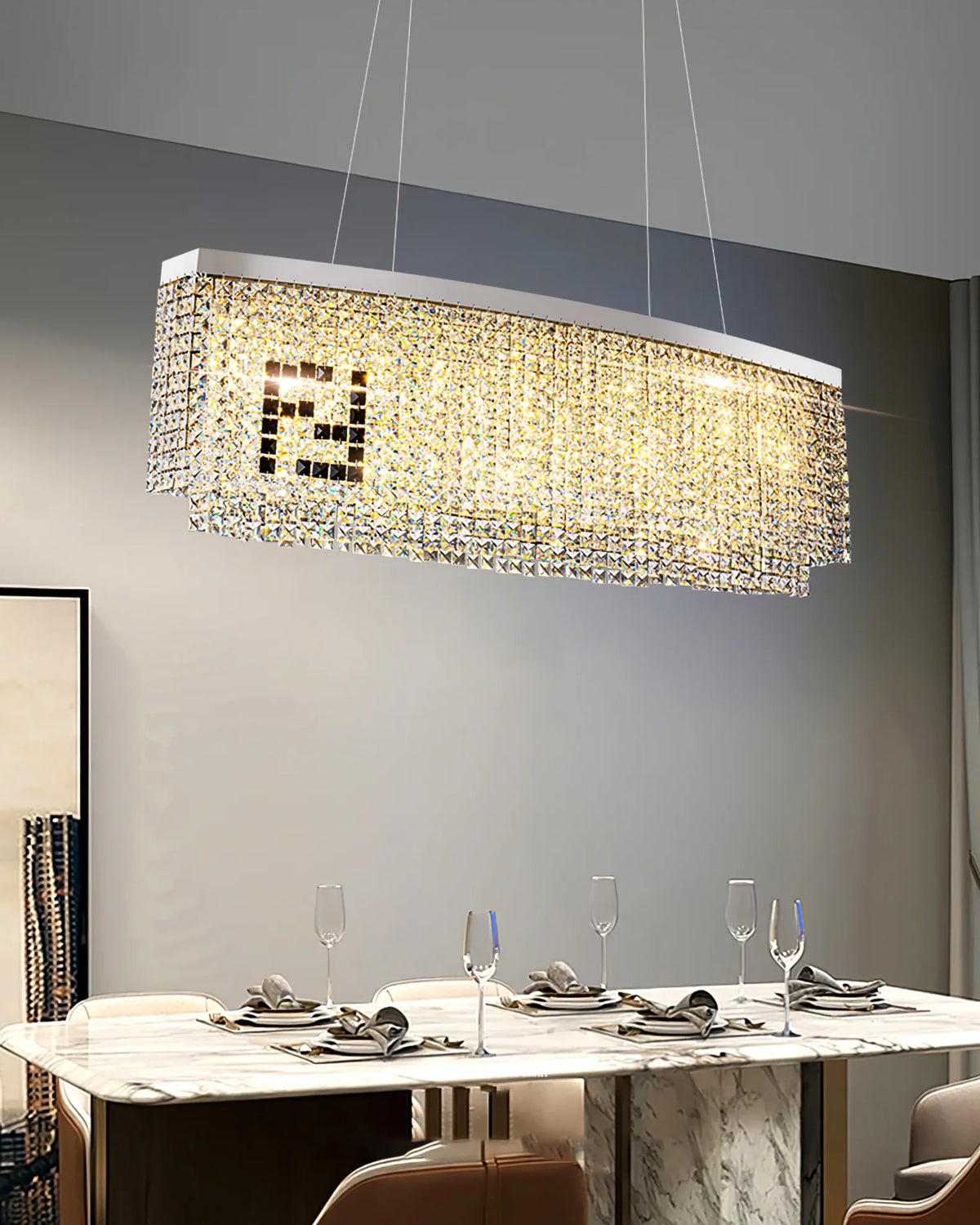 Liliana Rectangle Crystal Chandelier